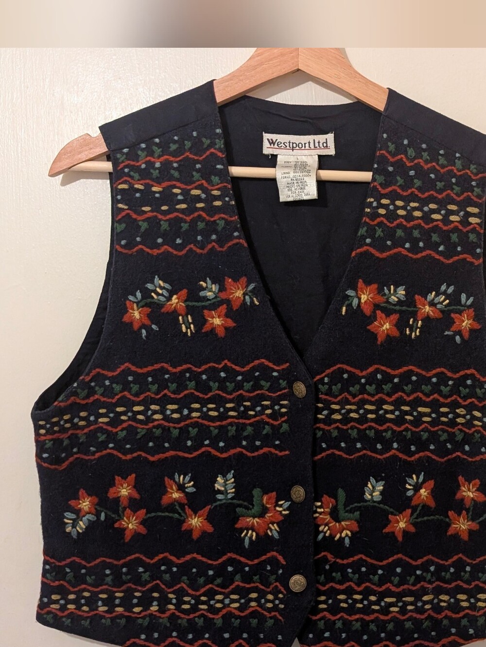 Vintage Navy Cottage Core Vest
